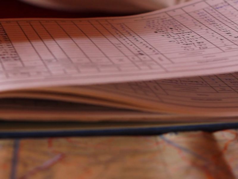 osoba popunjava servisnu knjžicu automobila